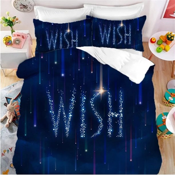 Wish Bedding Sets Anime Figure Asha Cosplay Cute Bed Sheets,Children's Quilt Covers Pillowcases Bedroom Duvet Cover Sets Bed Sheets