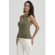 thumbnail image 4 of Polera Mujer Rib Medio Cierre Verde Musgo, 4 of 8