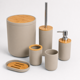 thumbnail image 3 of Set De Baño Completo 6 Piezas De ABS Y Bambu Con Basurero Dispensador Y Escobilla Color Taupe, 3 of 8