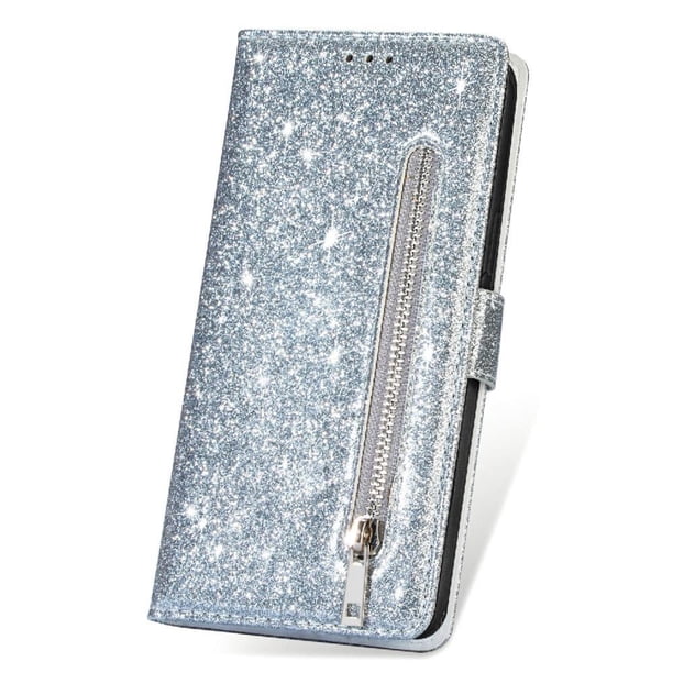 Funda para FOXDOCK Elegante funda Samsung Galaxy A15 Glitter con cremallera-Ideal para el uso diario