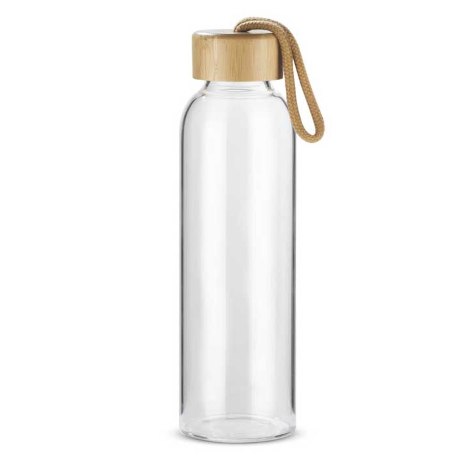 Importclick - Botella Vidrio Con Tapa Bambú 500 Ml