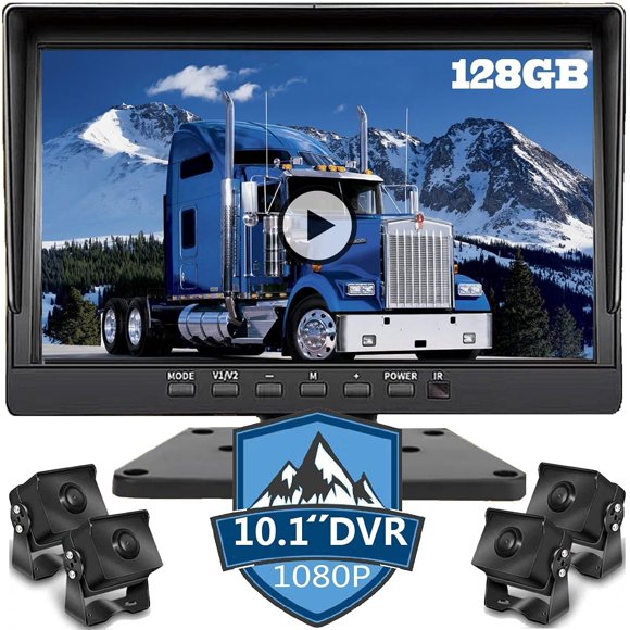 Cámara de visión trasera Truckeela 25 cm 1080 P impermeable con DVR