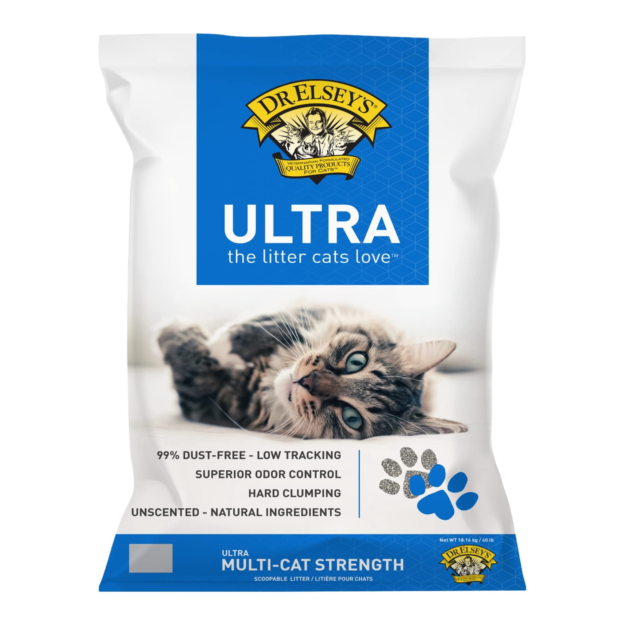 Arena Para Gatos Dr. Elsey's Premium Sin Perfume, 18,14 Kg