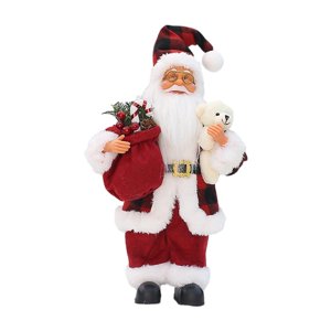 Magideal - Papá Noel De Pie De Navidad, Colección De 12 Pulgadas, Adorno Navideño Tradicional, Muñeco De Papá Noel, Lindo Para La Habitación De Navidad, El Hogar Rojo