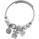 thumbnail image 1 of Pulsera plateada ajustable de acero inoxidable diámetro 6.02 cm, 1 of 3