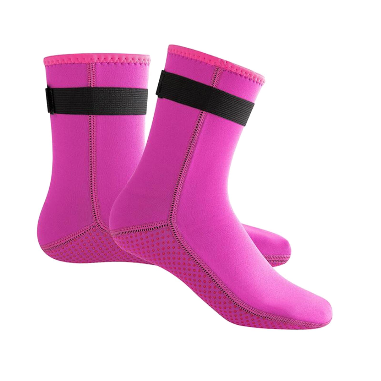 Magideal - Calcetines De Buceo Calcetines De Traje De Neopreno De 3 Mm Calcetines De Bota De Playa Impermeables Unisex Calcetines De Agua Térmicos Elásticos Para , Rosado, S