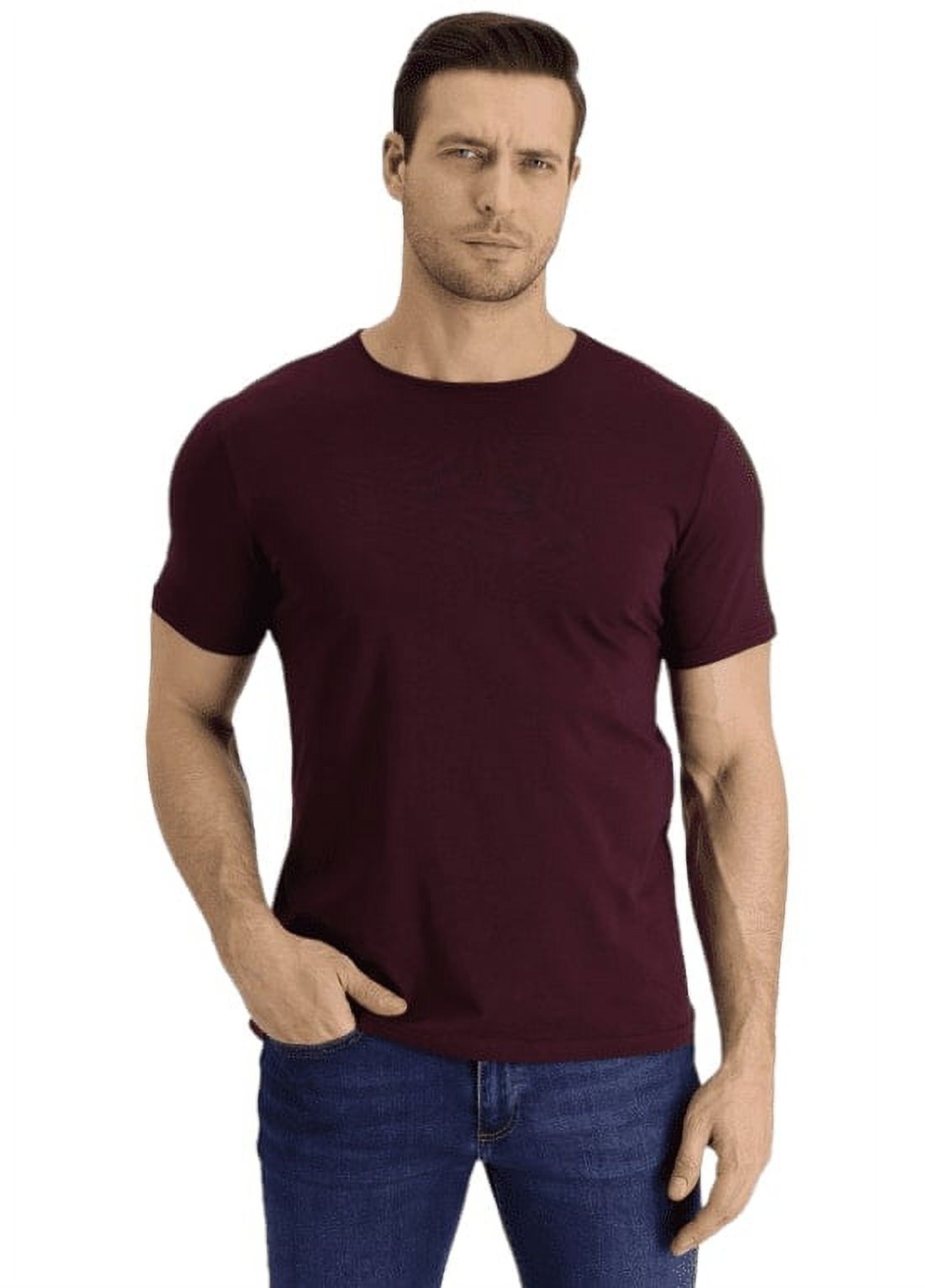 Home Fashion - Polera Hombre Manga Corta Cuello Redondo Burdeo Talla M