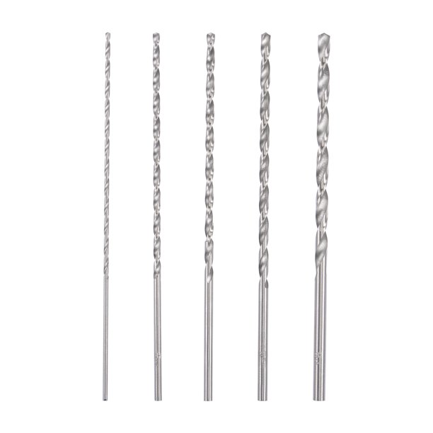 Conjunto de brocas alargadas de 6 pulgadas Uxcell Acero de alta velocidad 2mm - 5mm Diámetro de perforación 150mm Longitud total