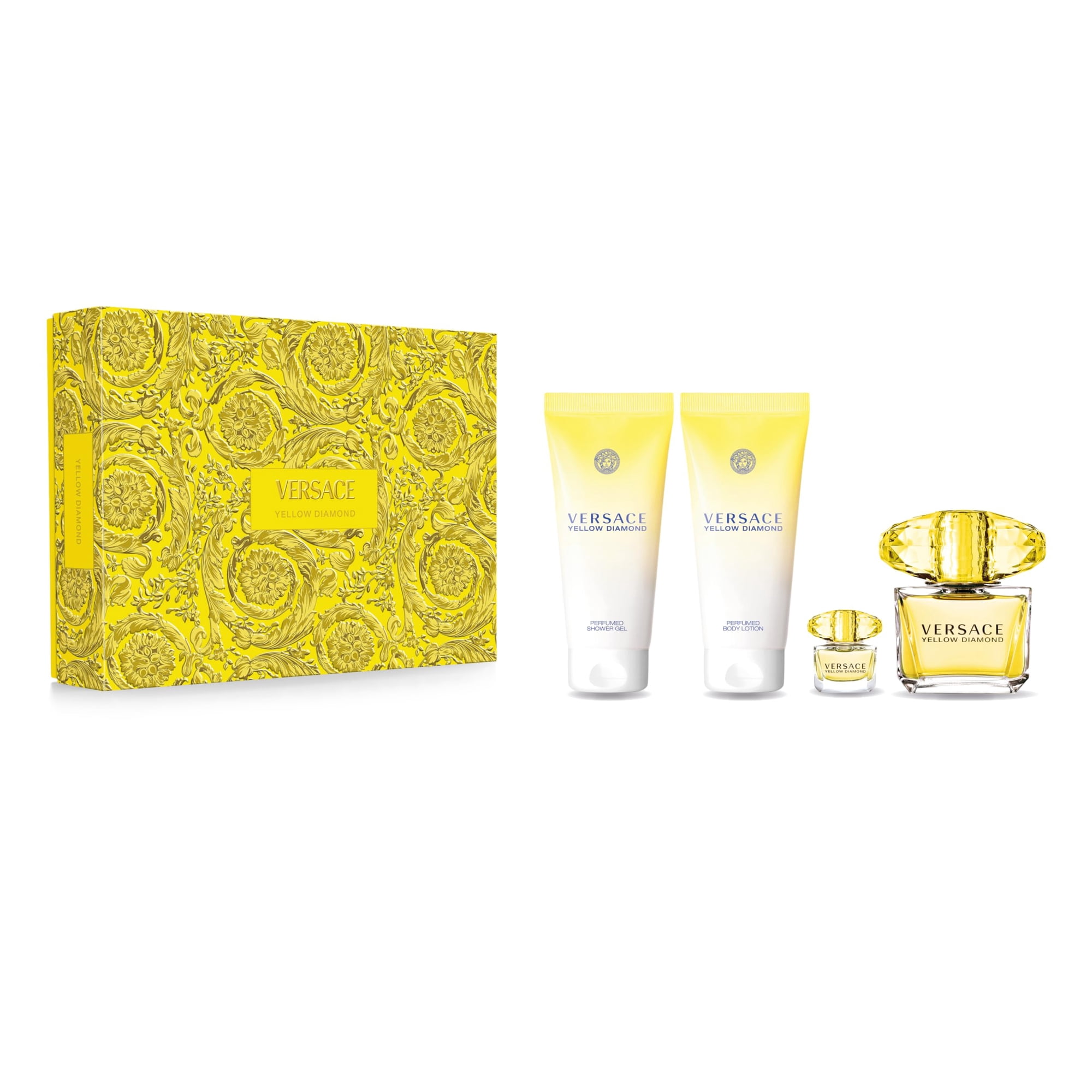 Set De Perfumes Versace Yellow Diamond De 4 Piezas Para Mujer
