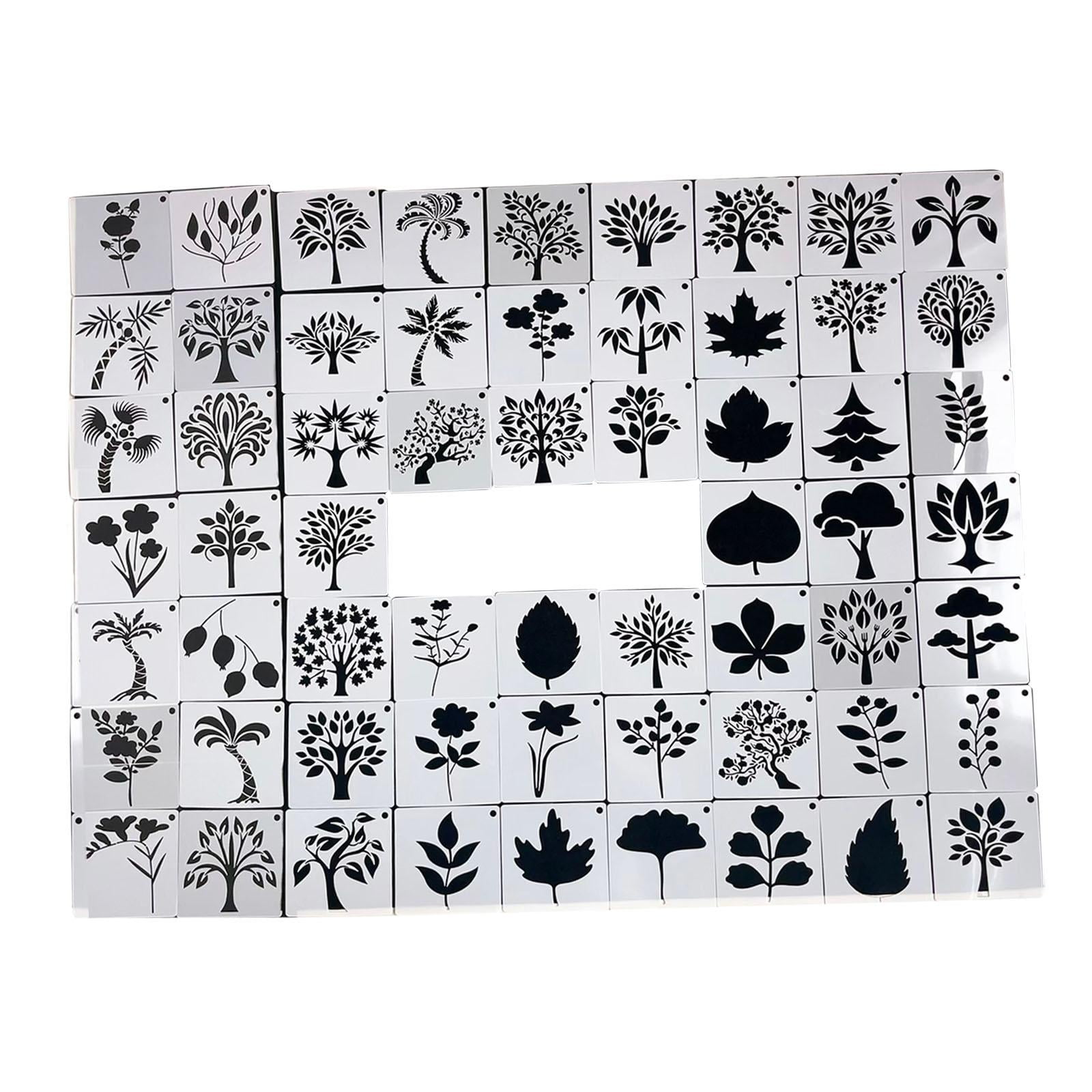 Bothyi - 60 Uds Plantador Pintura Plantillas Tarjeta Decoración Del Hogar Diy Dibujo Plantillas De Puntos
