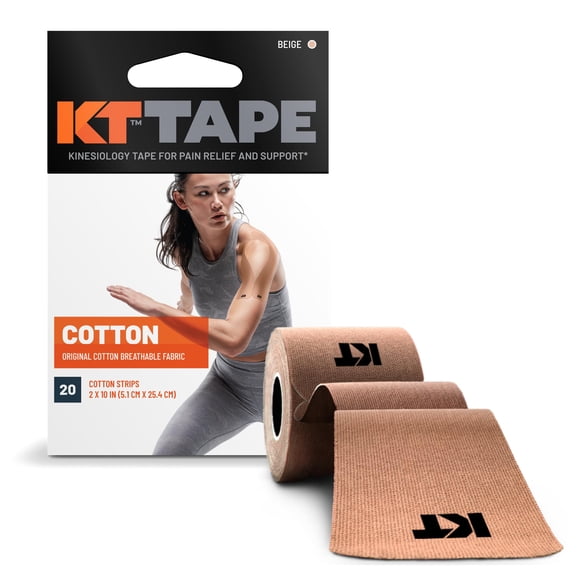 Cinta deportiva KT Tape Original de algodón, 20 tiras, color beige