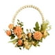 thumbnail image 1 of Guirnalda De Flores Artificiales, Guirnalda Para Colgar En La Puerta, Cuentas De Madera, Decoración De Aro, Amarillo, Naranja, 1 of 3