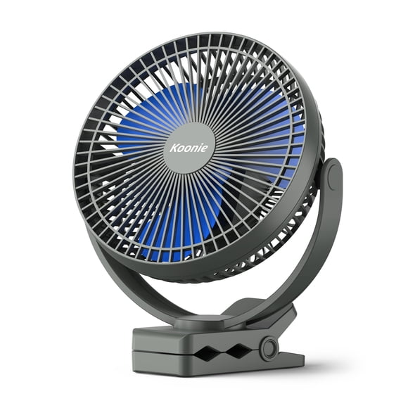 Ventilador portátil Koonie de 10000 mAh recargable de 8 pulgadas con clip