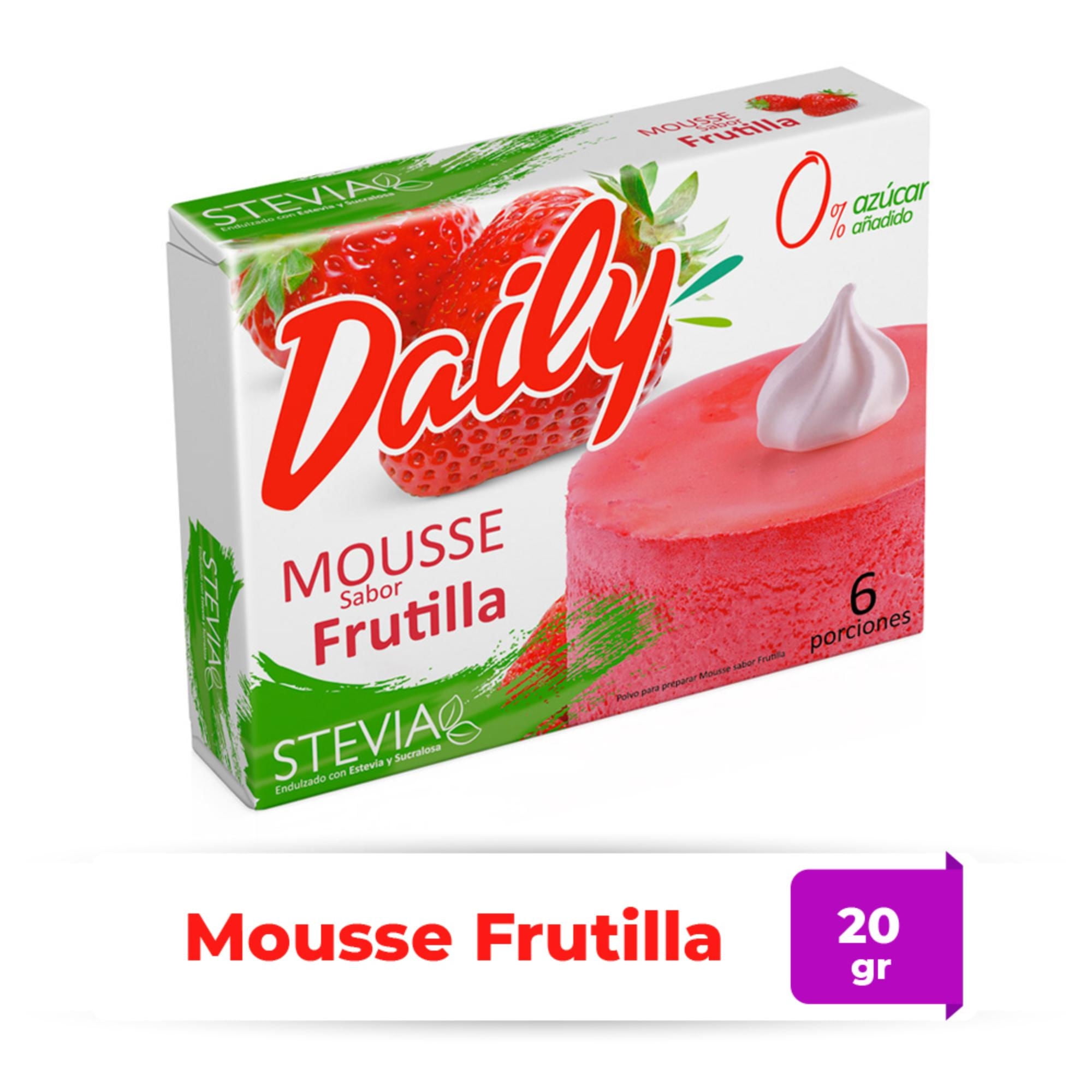 Mousse Sabor Frutilla Caja 20 g Daily