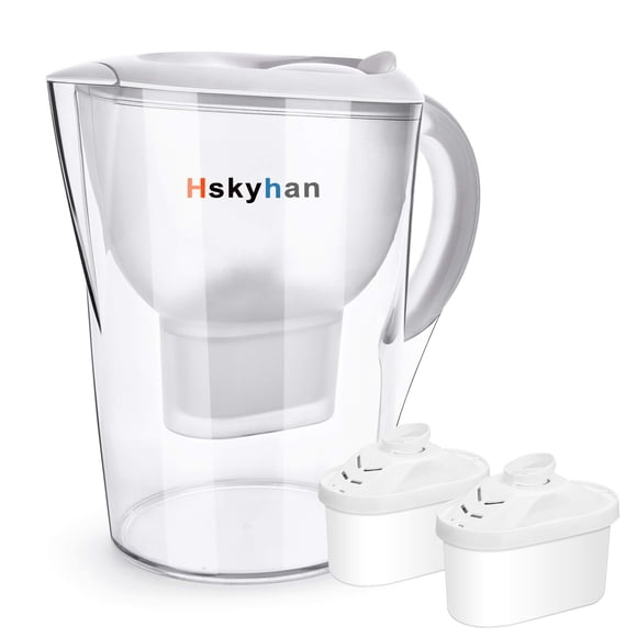 Filtro de agua Pitcher Hskyhan Alkaline de 3,5 L con 2 filtros, color blanco