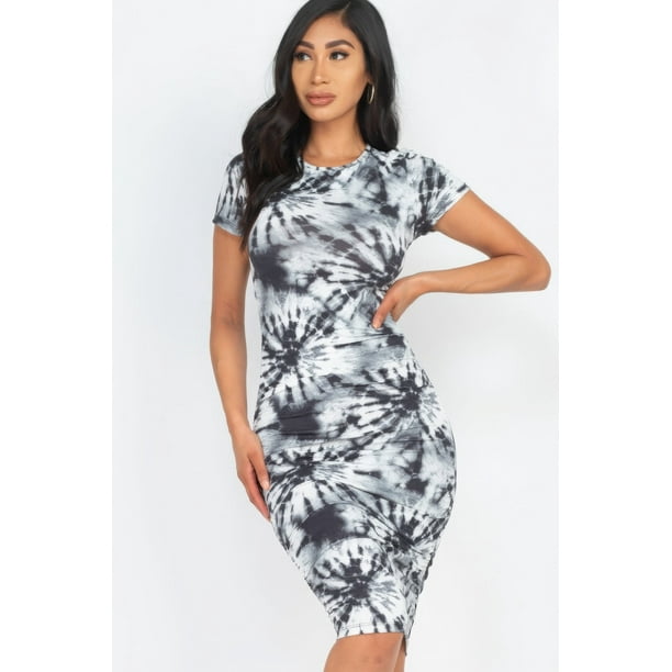 Vestido Estampado Tie-dye Negro S
