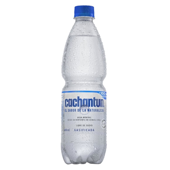Agua Mineral Con Gas Botella, 600 ml