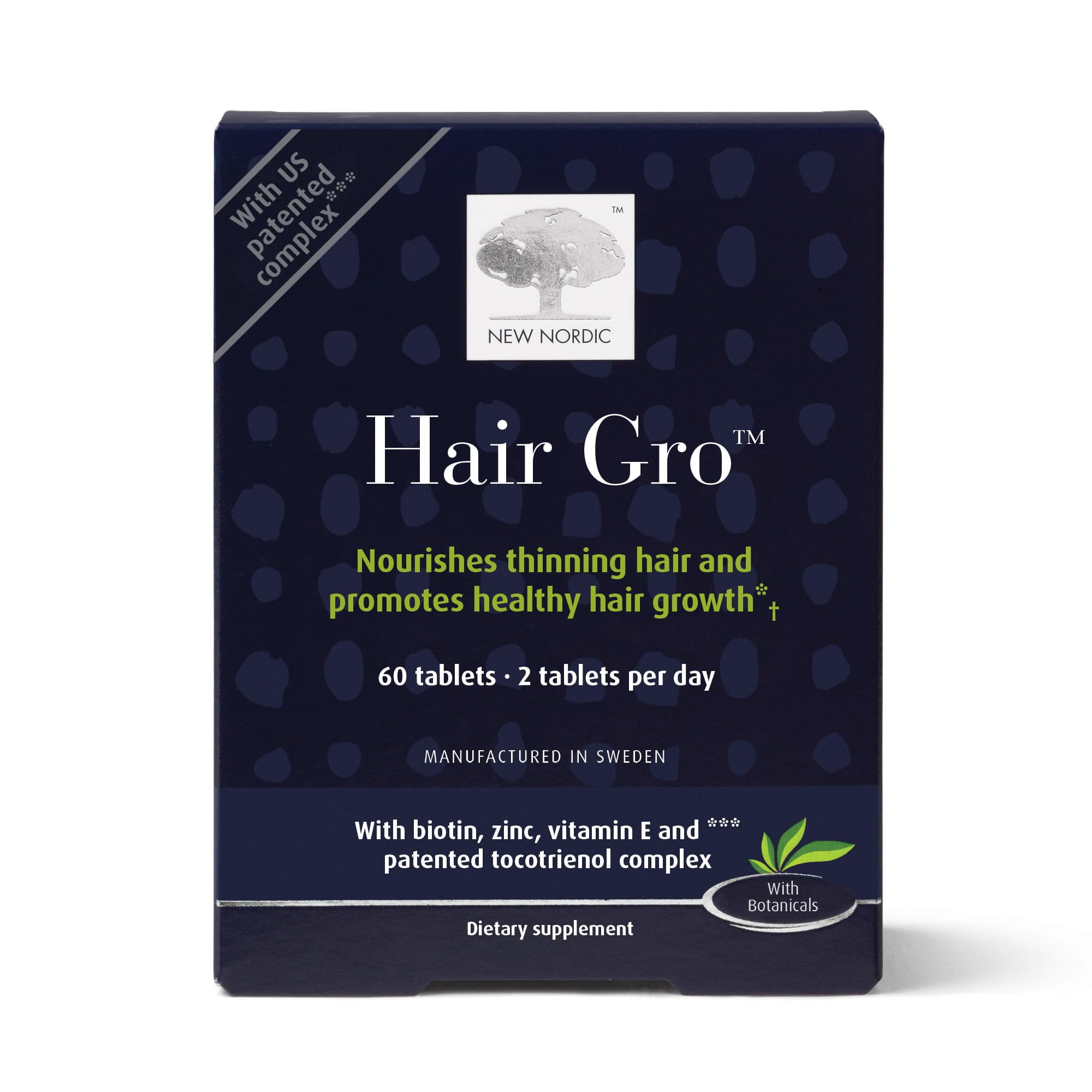 Producto Para El Crecimiento Del Cabello New Nordic Hair Gro Con Biotina 60 Comprimidos