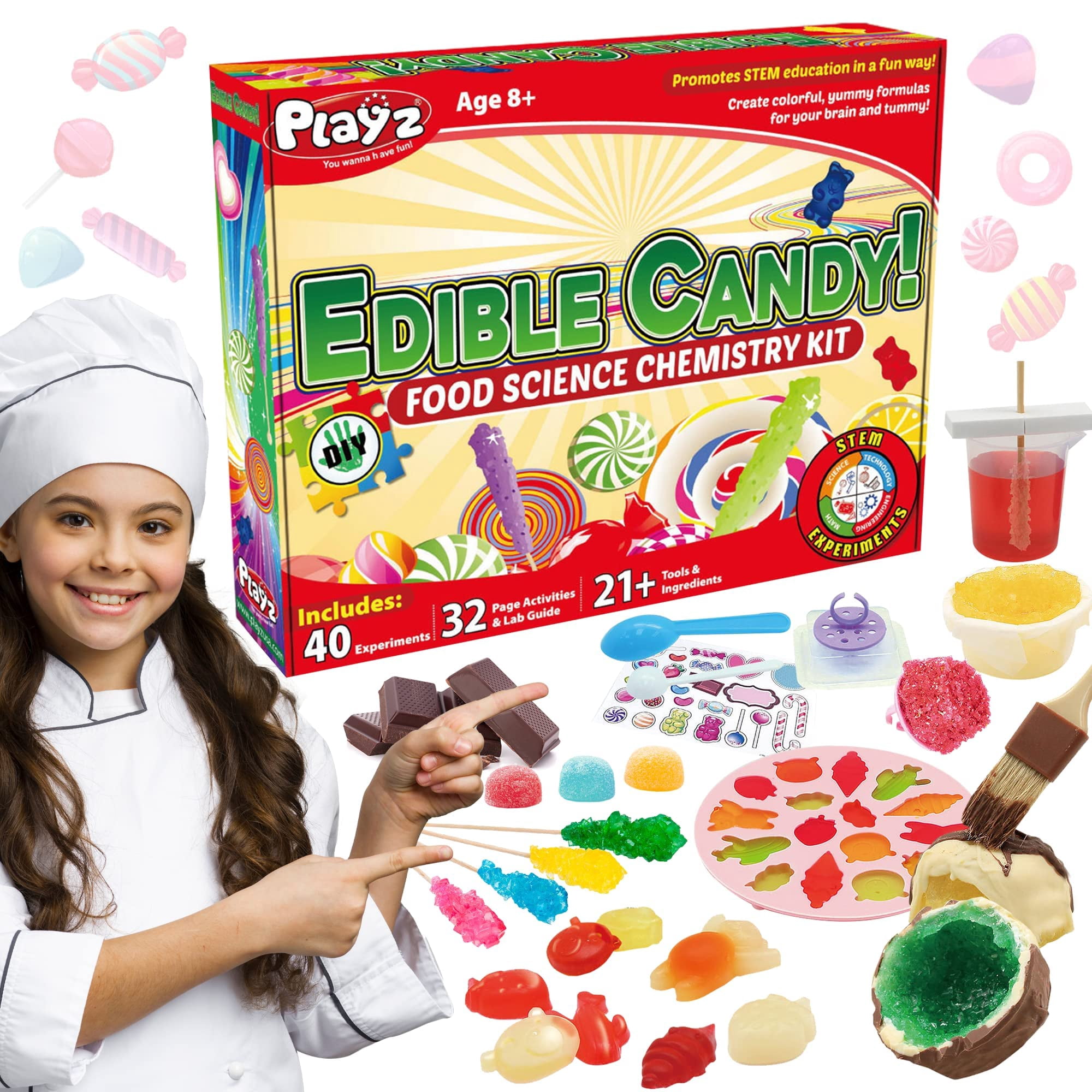 Kit Científico Para Hacer Caramelos Playz Edible Para Niños De 8 A 12 Años