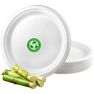 Genérica - Plato Blanco Biodegradables 23Cm Fiesta Pack 50 Und Desechables