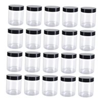 Magideal - Tarro Para Mascotas Con Tapa, Contenedor De Cosméticos Slime A Prueba De Fugas, Fácil De Limpiar, Redondo Transparente Para Especias, Loción Corporal, 20 Piezas 400Ml