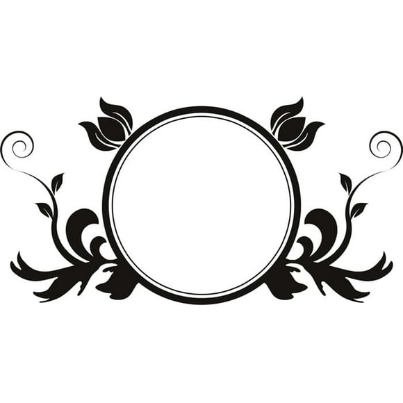 Decomural Leaf Embellished Circular Frame Floral WS-19122