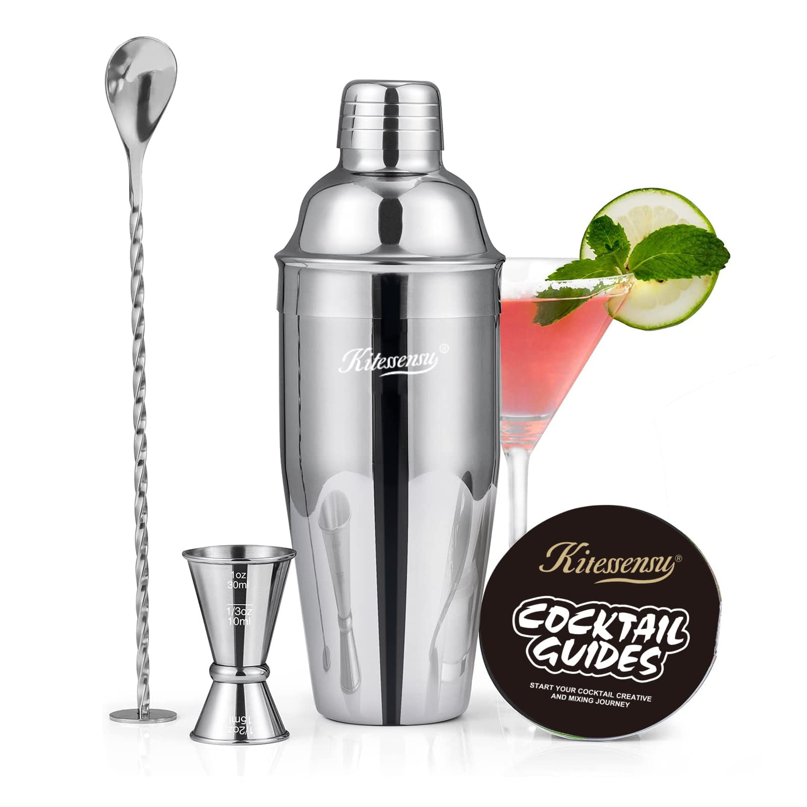 Kitessensu - Coctelera De 700 Ml Con Colador Jarra Y Cuchara