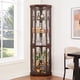 thumbnail image 3 of Corner Glass Cabinet Lighted Curio Cabinet Corner Display Case for Living Room, Curio Cabinet, Antique collection, Wine,Bar Glass Storage Light Included,Dark Cherry, 3 of 3