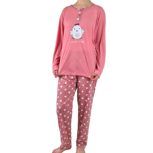 Pijama Mujer Verano Manga Larga Y Pantalon 460