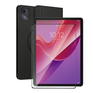 Mar Cases - Carcasa Funda Giratoria Para Tablet Lenovo K11 11 Negro + Vidrio