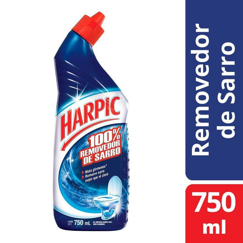 Harpic - Gel Limpiador Desinfectante Para Inodoros 100% Removedor De Sarro Botella