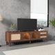 thumbnail image 3 of 70 inch TV Stand for TVs up to 80", Entertainment Center with App Controlled LED Lights, 2 Drawers & Glass Door Storage, Modern Media Console for Living Room, 3 of 3