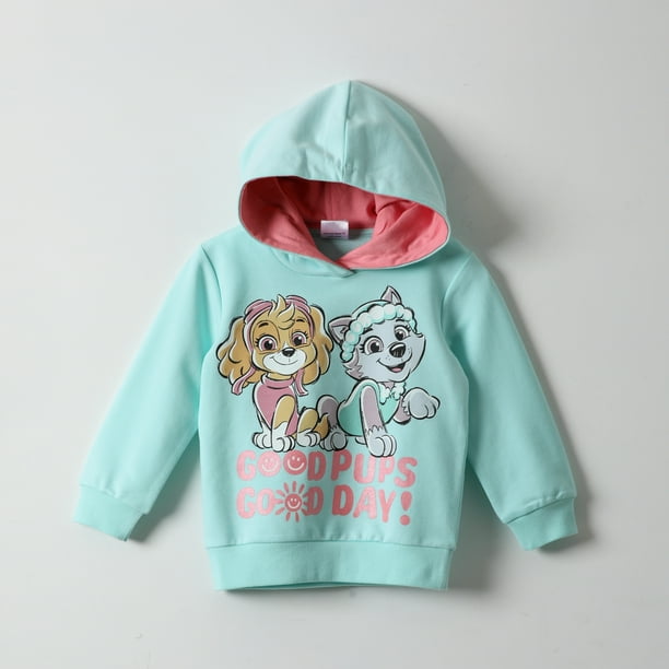 Poleron Con Gorro Niña Skye y Everest Turquesa Paw Patrol