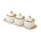 thumbnail image 5 of Tarros De Especias De Cerámica Elegante Organizador De Cocina Con Bandeja De Almacenamiento Para El Hogar Dorado, 5 of 5