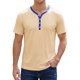 thumbnail image 1 of INSPIRE CHIC Camisetas Henley de Hombre de Manga Corta Casual Elástica Texturizada XXL Caqui, 1 of 5