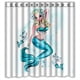 thumbnail image 1 of Cortina de ducha moderna con diseño de sirena rubia y ganchos, tamaño 66 x 72 pulgadas, 1 of 3