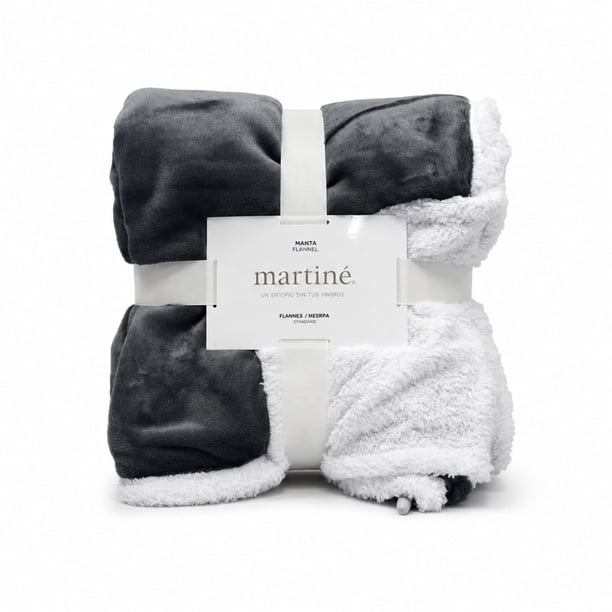 Manta Martiné Flannel Sherpa 127x152 cm Gris oscuro