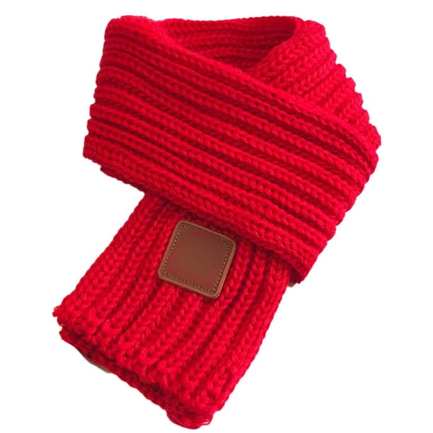 Bufanda de punto para hombre y mujer, bonita, de moda, color liso, sencilla, para otoño e invierno, cálida para bebé.
