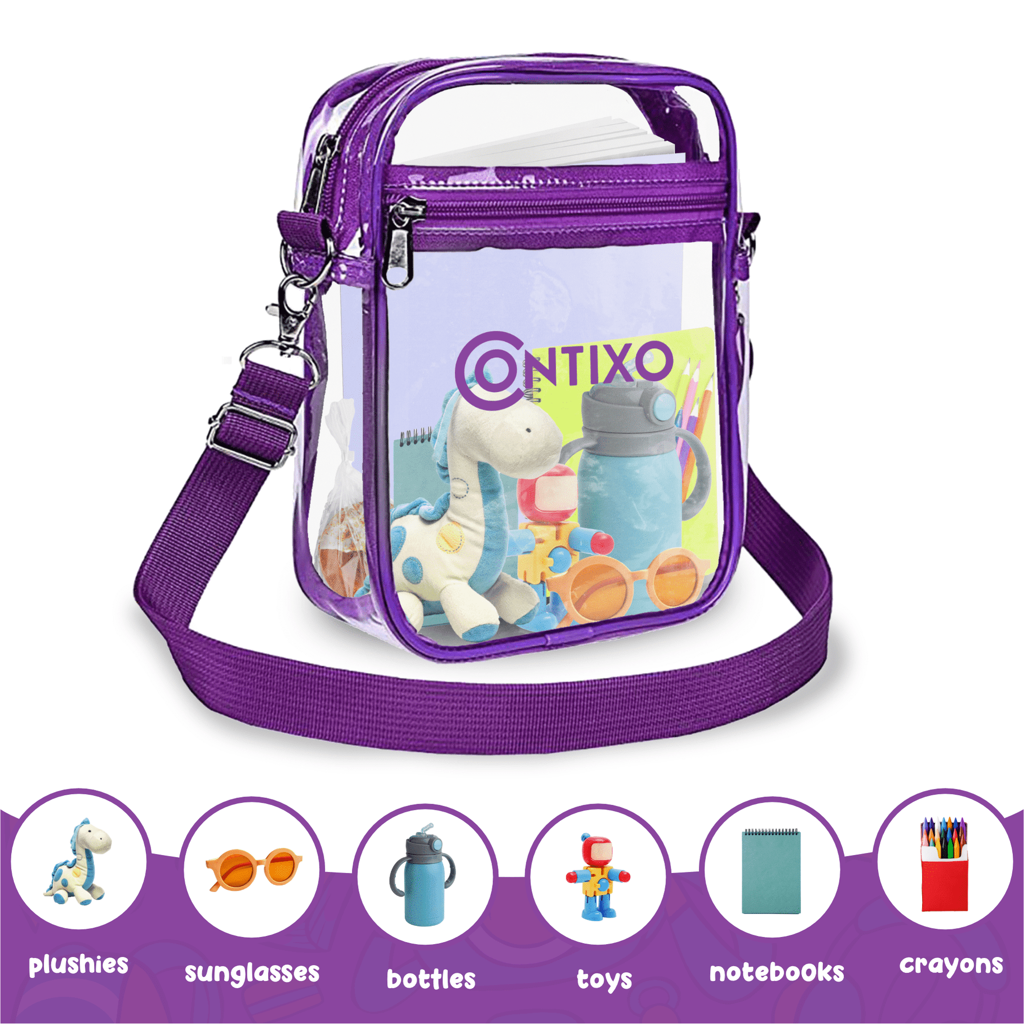 Mochila Contixo Transparente Morado