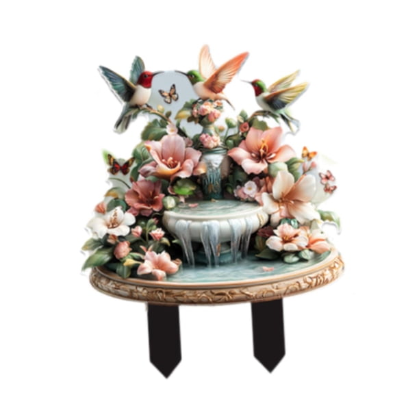 Estaca de jardín Flower Pot estaca decorativa compacto ideal regalo acrílico flores de fuentes únicas al aire libre decoración de decoración plana 2d
