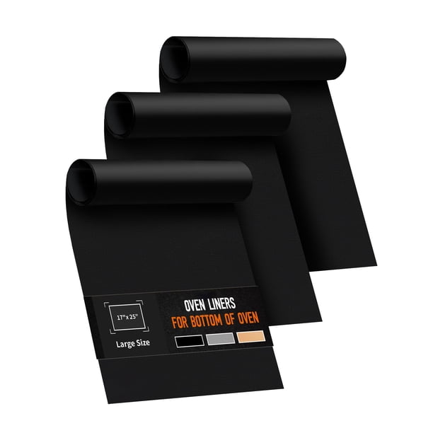Forros para horno Buself, 3 unidades, resistentes, antiadherentes, 43 x 63 cm, color negro