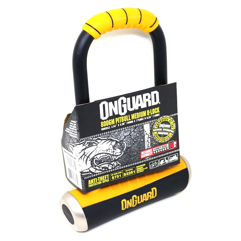 Candado Onguard Llave U-Lock Pitbull Medium 90X175Mm Amarillo