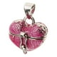 thumbnail image 2 of Collar Con Colgante De Urna De Recuerdo De Cremación Que Se Puede Abrir Con Esmalte De Corazón, Color Rosa, 2 of 3
