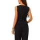thumbnail image 3 of Chaleco sin mangas de botón y cuello en V para mujer Inspire Chic, verano, corto, negro, 3 of 6