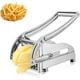 thumbnail image 1 of Cortador de papas fritas con 2 cuchillas, cortador de papas fritas de acero inoxidable con patas antideslizantes, herramienta de cocina para zanahorias, verduras y frutas., 1 of 7