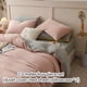thumbnail image 2 of Juego de dormitorio de cuatro piezas estilo princesa, de algodón lavado de color puro y fresco, con lijado agradable para la piel, funda de edredón y funda de almohada, funda de edredón de una sola pi, 2 of 5