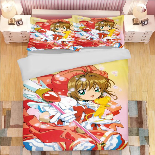 Cardcaptor Sakura Anime Printed Pillowcase Set for Adults and Children Duvet Cover Comforter Home Fashion Boys Girls 3D Bedding