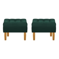 Bodevir - Set Pouf Wood 1C Felpa 04 Verde Botella