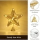 thumbnail image 3 of Estrella de Navidad para la copa del árbol, adorno de metal brillante para la copa del árbol, estrella de 5 puntas con guirnalda de luces LED, pentagrama, dorado brillante., 3 of 5
