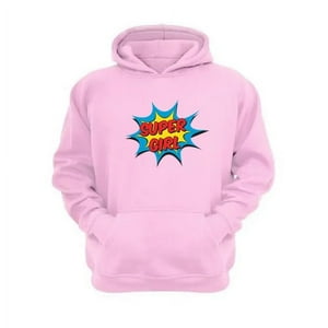 Genérico - Polerón Canguro Super Girl Rosa Talla Xs Unisex